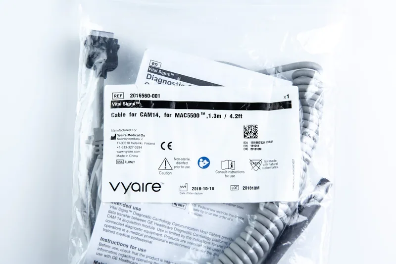 GE CAM14 EKG MAC 5500 5000 1,3 m 2016560-001 Kablo Vital Signs Vyaire Cihazı — 6. görsel | Medikal Parça Getir