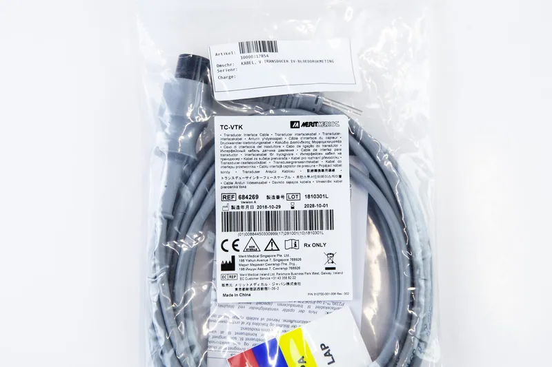 Merit Medical 684269 Arayüz Transdüser Basınç IBP TC-VTK 6-pin Kablosu — 4. görsel | Medikal Parça Getir